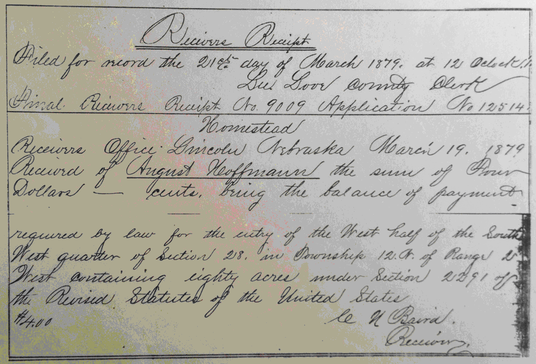 Homestead Certificate